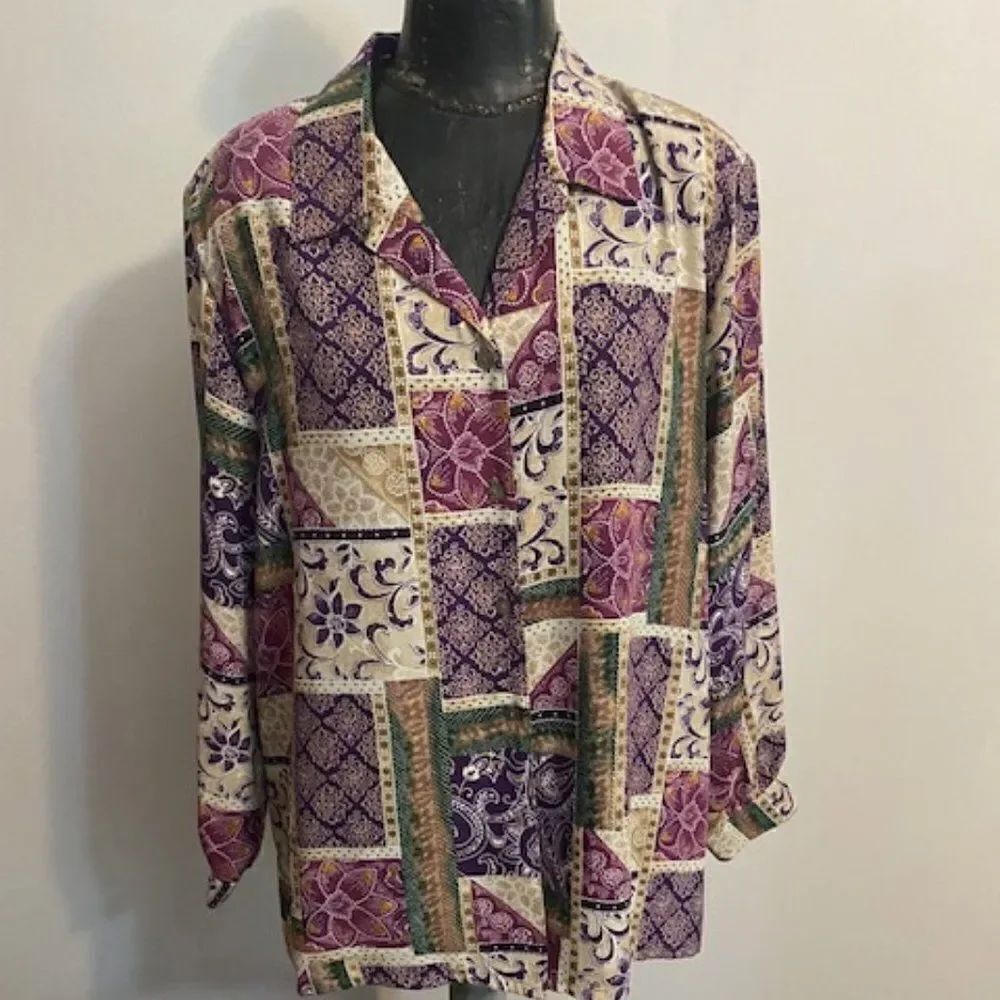 Allison Dailey Vintage Multi-color button down top, size 20W